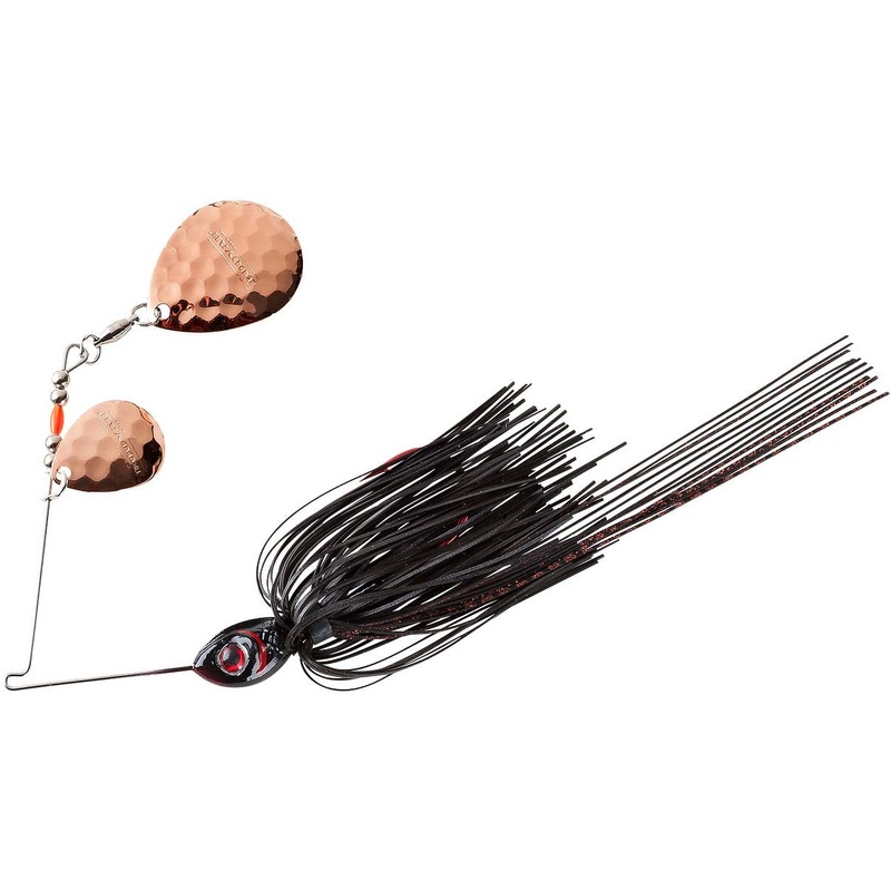 Booyah Tux & Tails Double Colorado Leaf Spinnerbait Black and Copper 1/2 oz