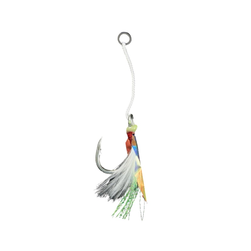 Jigging World Z-Blade Single Assist 4x Hooks, Glow Shining, 3PCS 5/0