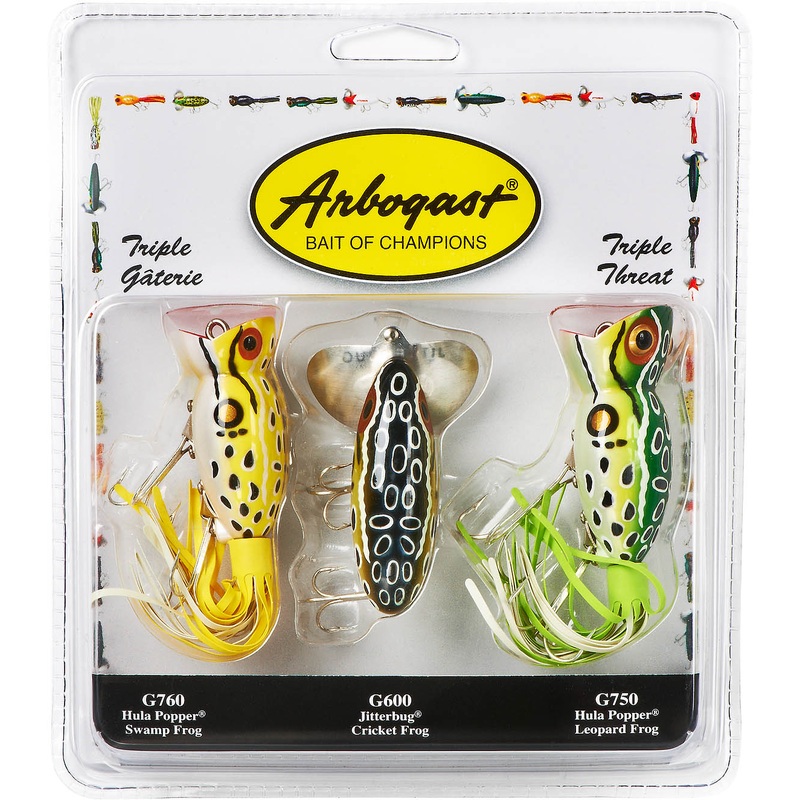 Arbogast Triple Threat Classic Topwaters Variety Pack Arbogast Classic Hard Baits Freshwater Plugs  – 3 Pack Variety Pack