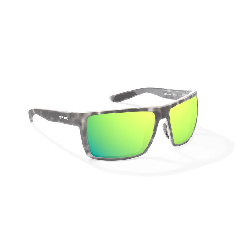 Bajio – Stiltsville – Sunglasses – Gray Tortoise/Green Mirror/Glass Gray Tortoise Matte Green Mirror Glass / Extra Large Fit