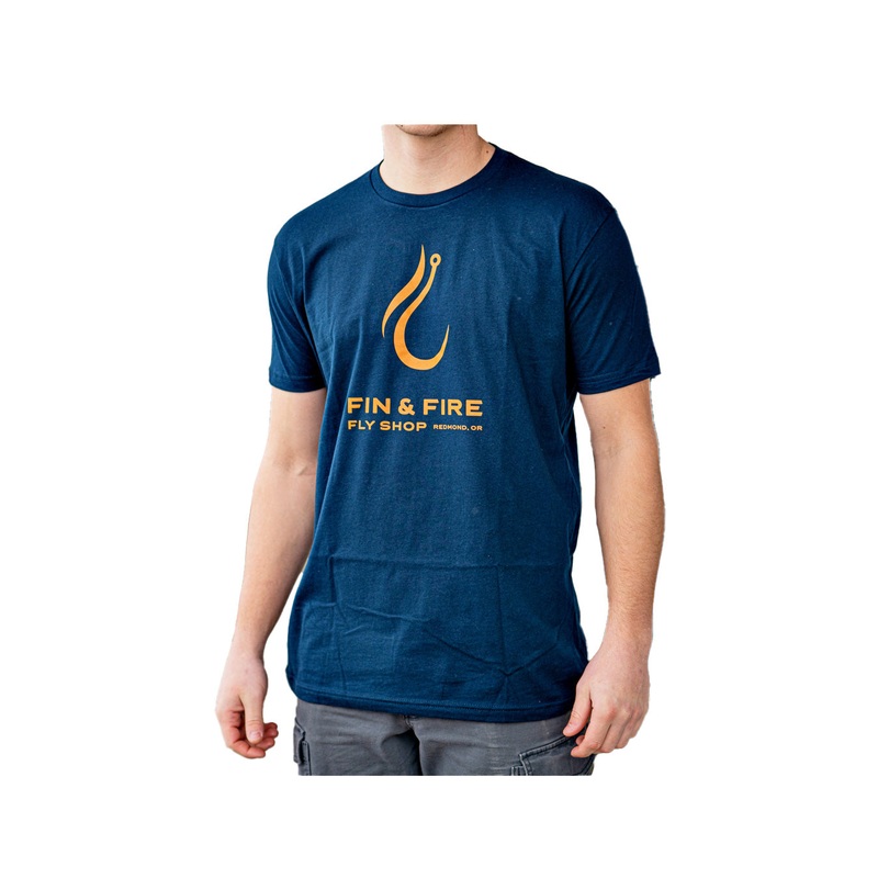 Fin & Fire Hook Logo T-Shirt Midnight Navy S