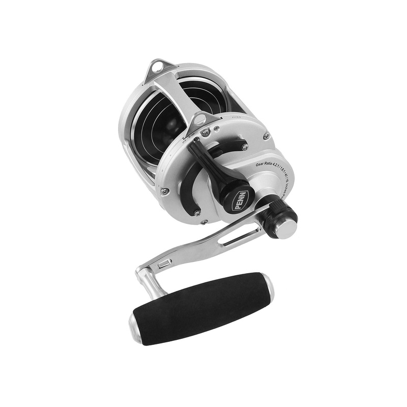 Jigging World Power Handles for Penn Fathom II 2-Speed Reels 115mm Aluminum Aluminum T-Bar Black