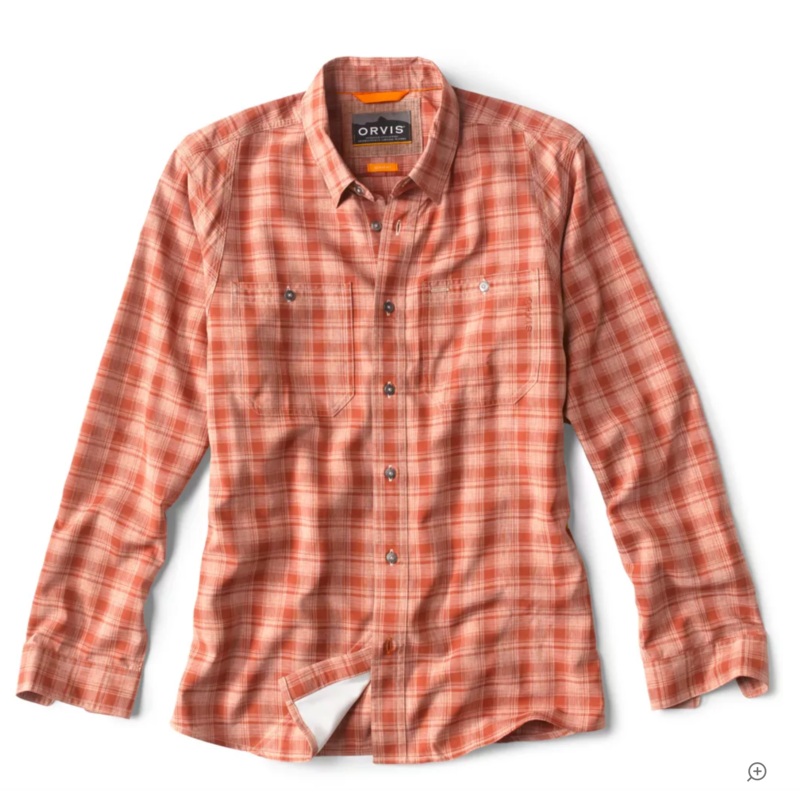 Orvis Tech Chambray Work Shirt – Regular – Sedona Plaid Small