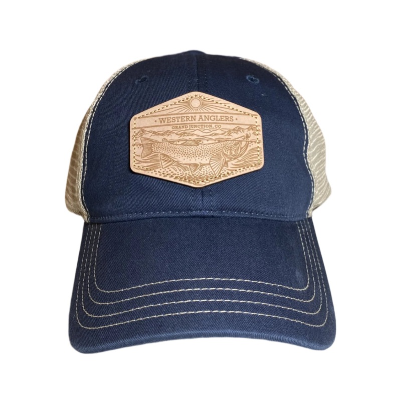 Western Anglers – Richardson Hat – Leather Patch – Navy/Khaki Navy/Khaki Genuine Leather – Casey Underwood – Ringe Riser OSFM