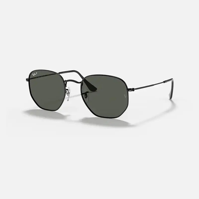 RAY-BAN HEXAGONAL FLAT LENSES POLORIZED SUNGLASSES GOLD BROWN CLASSIC B-15