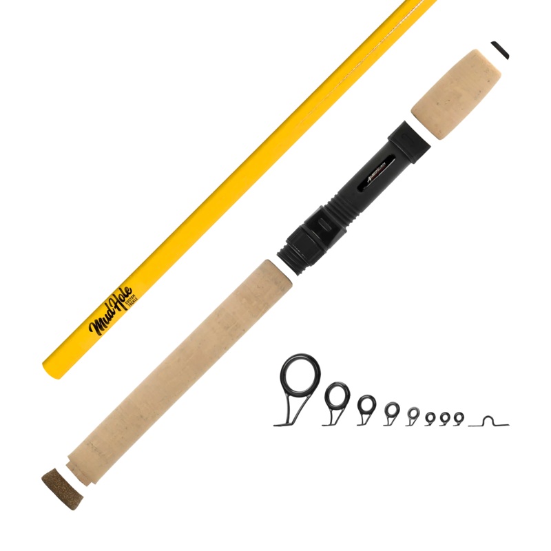7’0″ Medium Spinning Rod Kits Gloss Black Cork