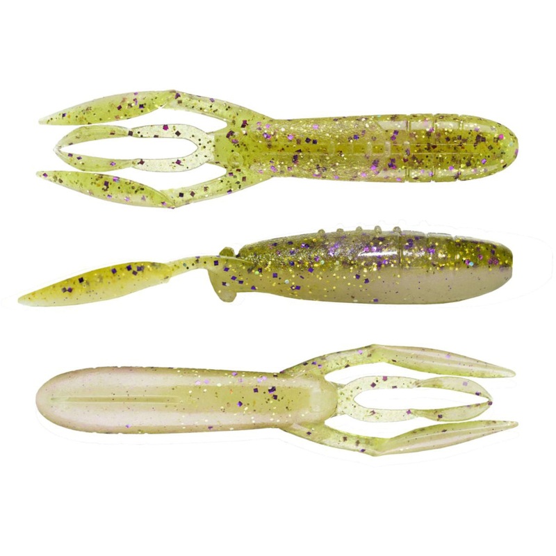 Keitech Glide Camaron 3.5 Inch Soft Plastic Craw – 6 Pack Bass Candy