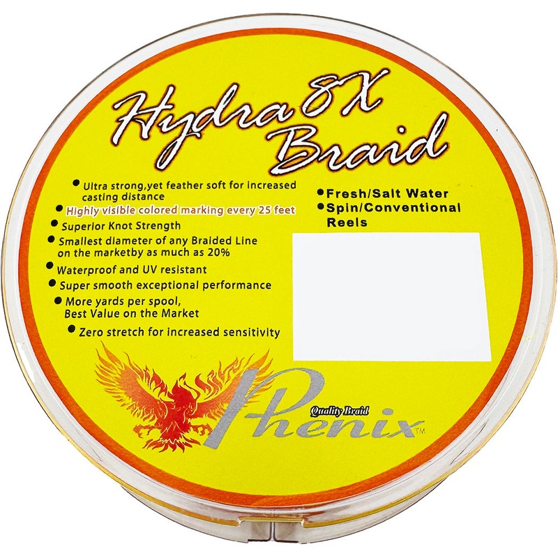 Phenix Hydra 8X Braided Line Bulk Spools – High-Vis Orange & Yellow Orange & Yellow 40 lb – 3062 yds