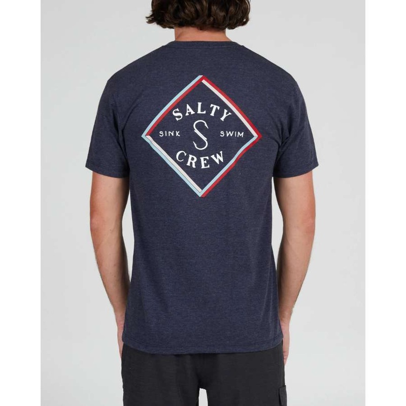 SALTY CREW OPTICAL PREMIUM S/S TEE NAVY HEATHER S