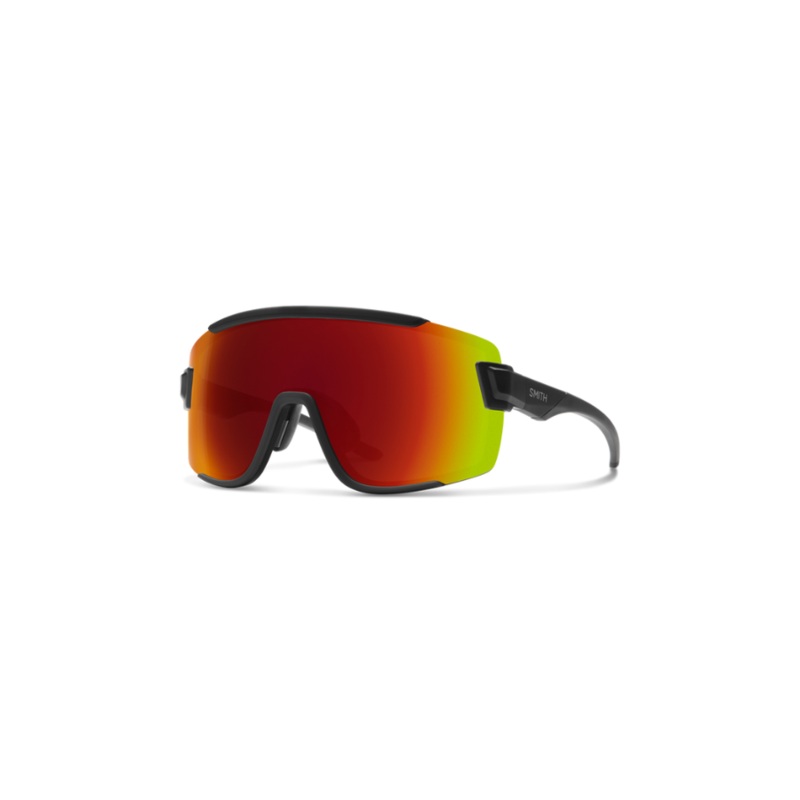 SMITH WILDCAT CHROMAPOP POLARIZED SUNGLASSES MATTE BLACK RED MIRROR