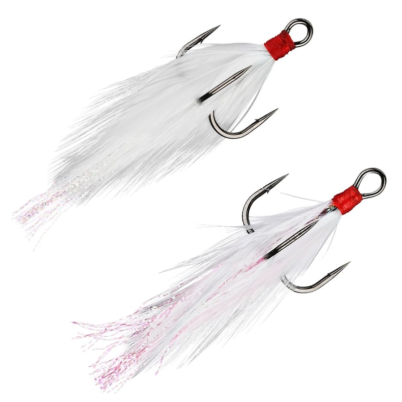 Gamakatsu Feathered Treble Hooks White White #6
