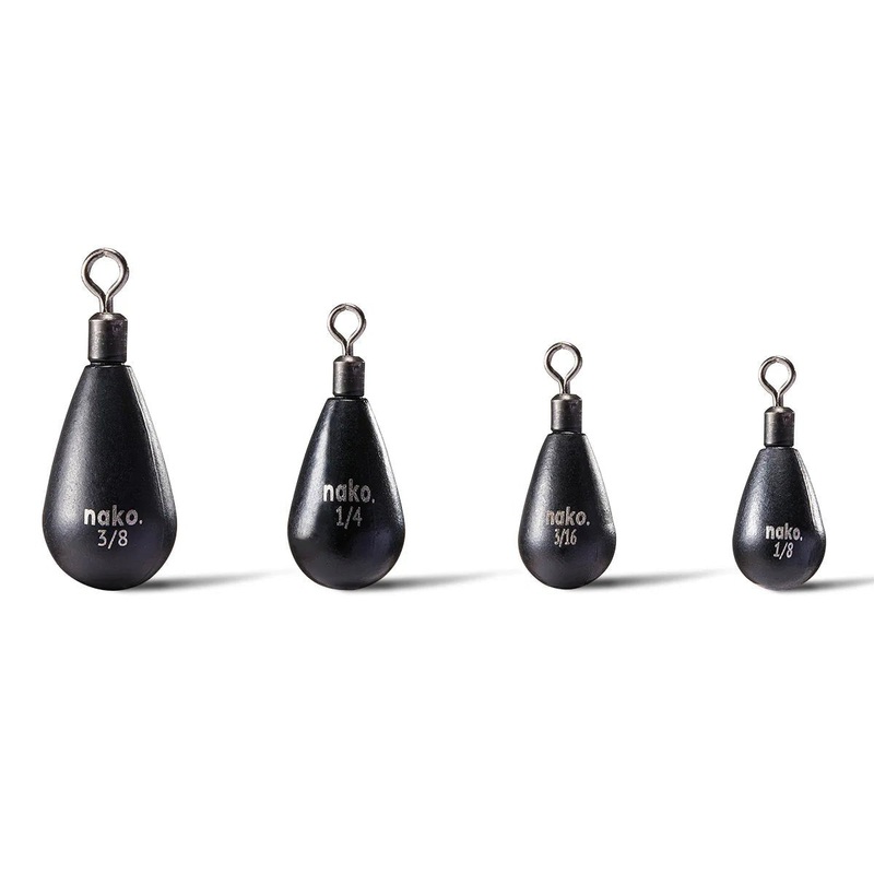 Nako 97% Density Tungsten Free Rig Tear Drop Shot Weights | 5 Pack | Round Eye Free Rig Weights 1/8