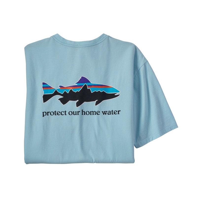 Patagonia M’s Home Water Trout Organic T-Shirt Fin Blue / FINB XS