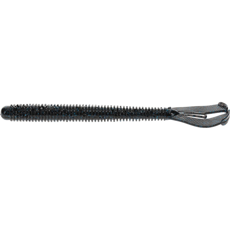 Strike King Twin Tail Rage Menace 6 inch Soft Plastic Worm – 6 Pack Black / Blue