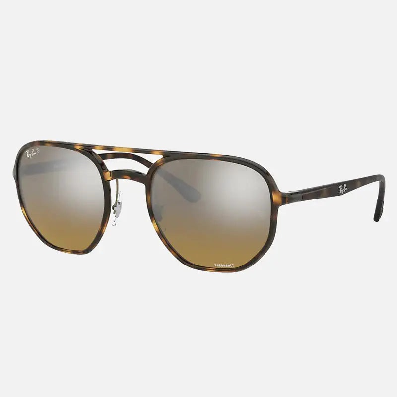 RAY-BAN RB4321 CHROMANCE POLORIZED SUNGLASSES TORTOISE BROWN MIRROR