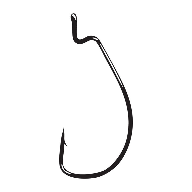 GAMAKATSU OFFSET SHANK EWG WORM HOOK (100 PACK) Black Size 3/0