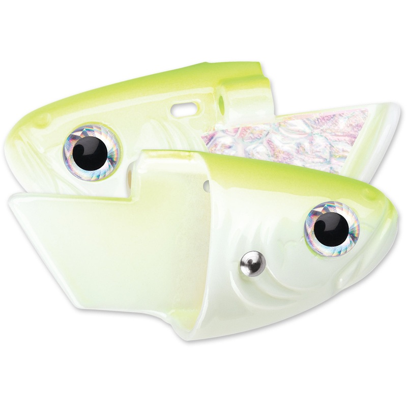 Luhr-Jensen Whole Bait Teaser Head 2 pack Chartreuse Glow