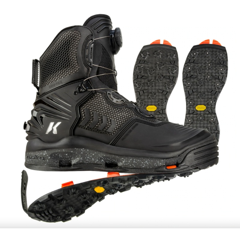 Korkers River Ops BOA w/ Vibram & Studded Vibram Soles 8