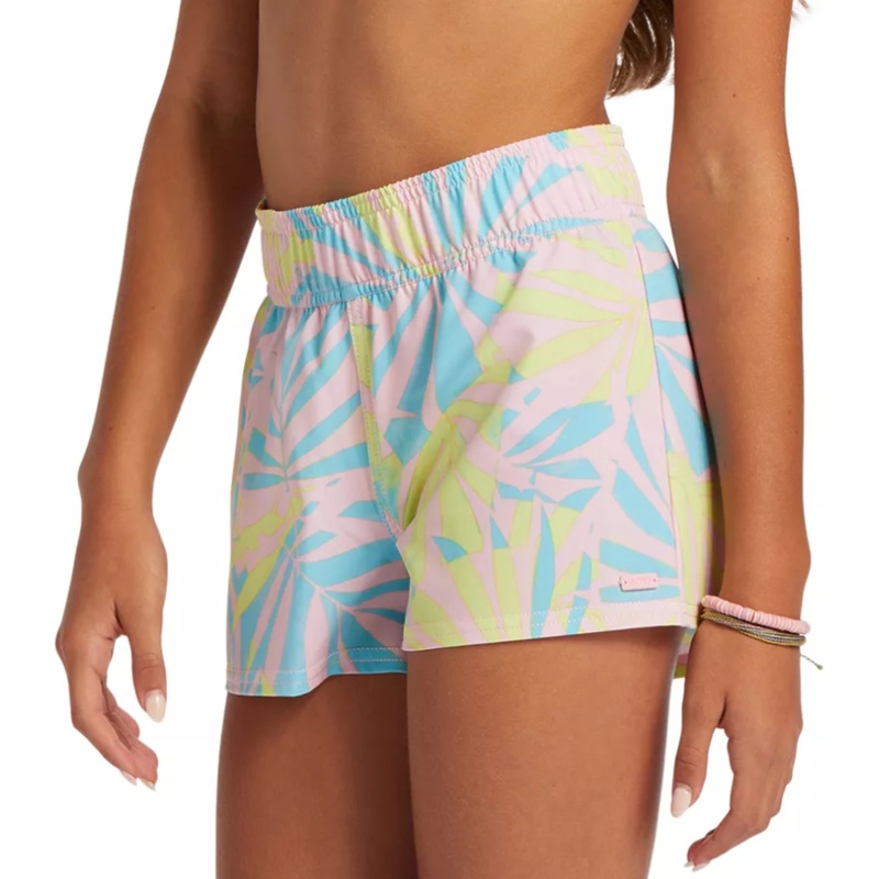 ROXY GIRLS CITY OF SURF BOARDSHORTS DAIQUIRI GREEN ALL PALMED 7/XS