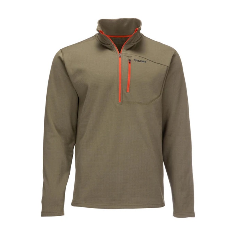 Simms – Men’s Thermal Qtr Midlayer Zip Top Dark Stone M