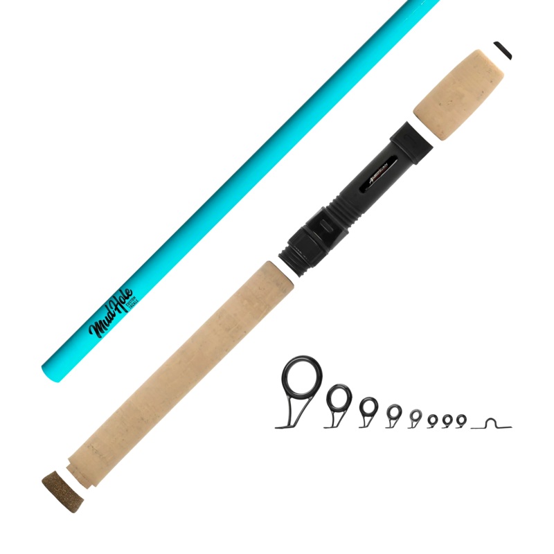 7’0″ Light 2-Piece Color Spinning Rod Kits Cool Gray Cork