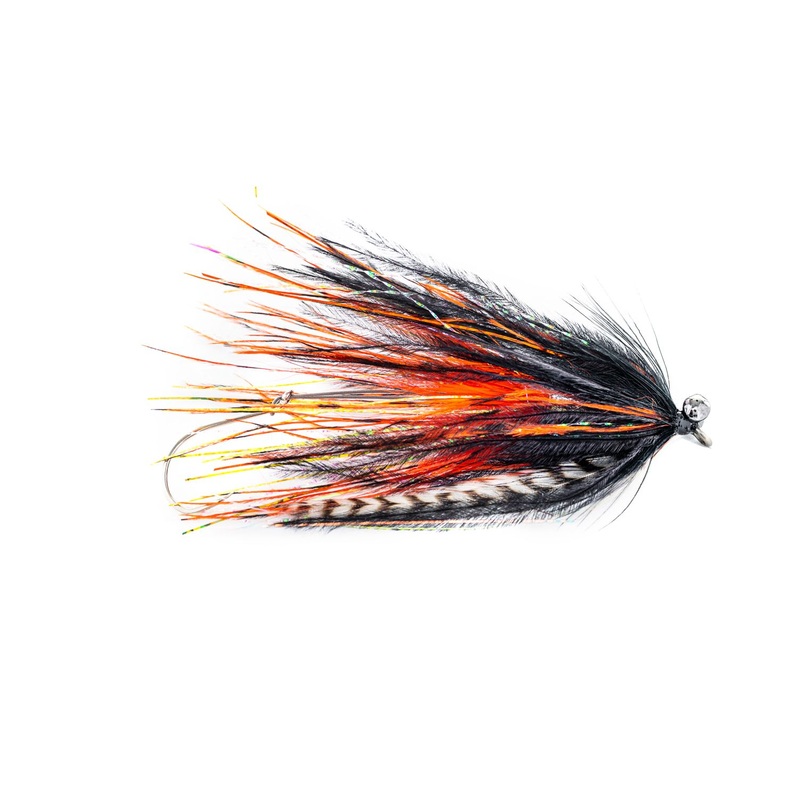 Aqua Flies Stu’s Barred Ostrich Intruder – Orange/Black (3-Pack) 2