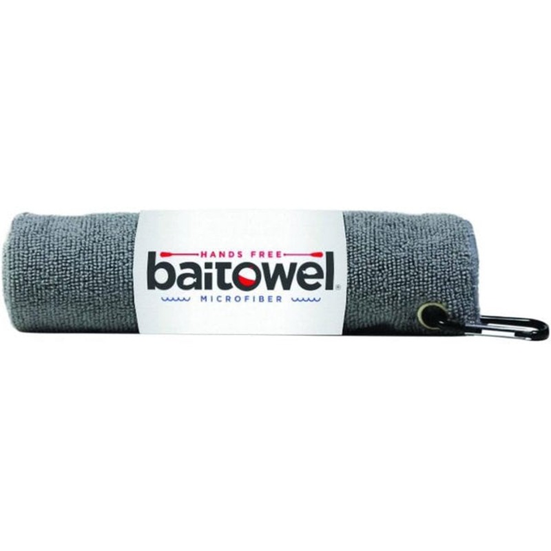 Baitowel Microfiber Fishing Towel with Clip Overcast Gray