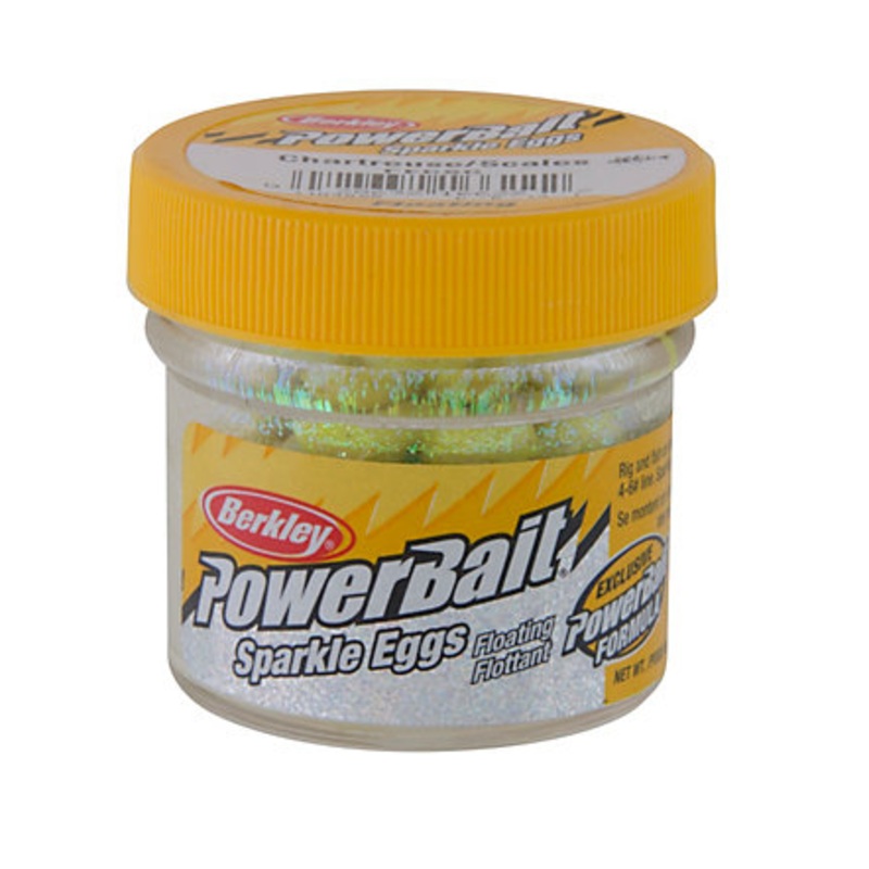 Berkley PowerBait Sparkle Power Eggs Floating Magnum 1 oz. Jar Chartreuse