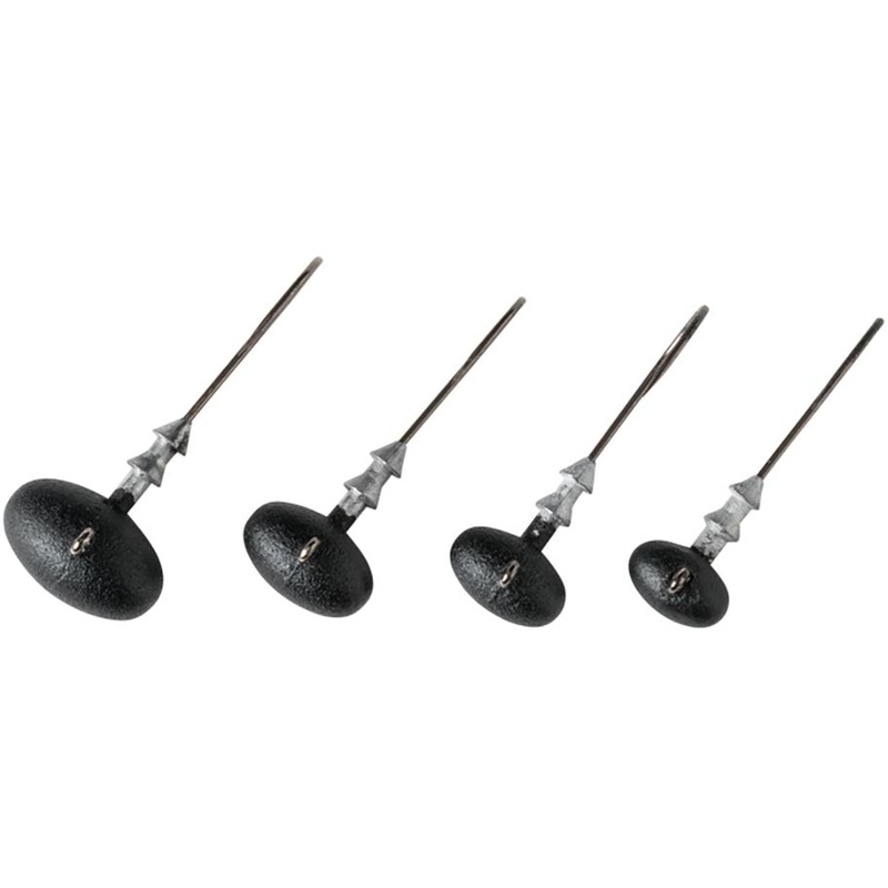 Great Lakes Finesse Stealth Football Jighead – 3 Pack Matte Black 1/4 oz – 1/0