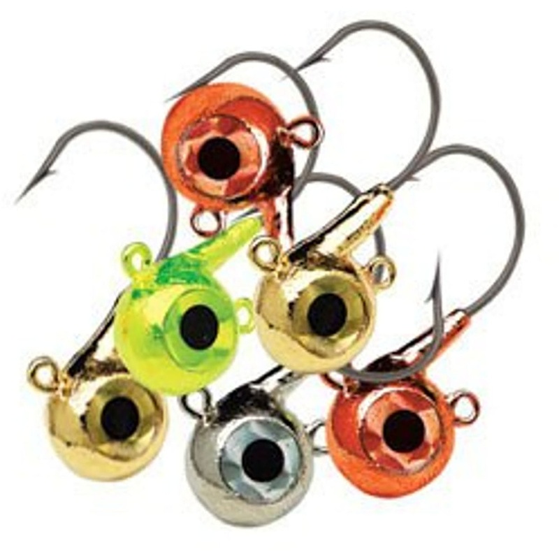 Northland Tackle Metallic Fire-Ball Jighead – 6 Pack Assorted 1/8 oz – 1/0
