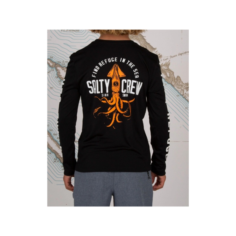 SALTY CREW YOUTH COLOSSAL L/S PERFORMACE BLACK M
