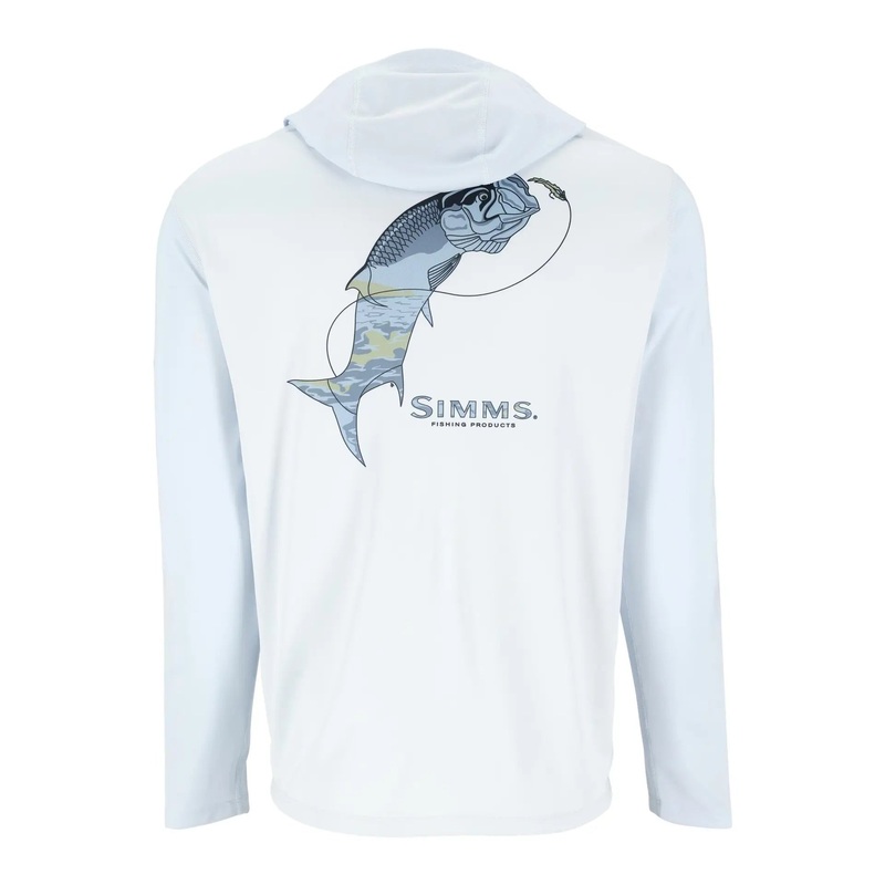 Simms M’s Tech Hoody – Artist Series White/Trout Flag S