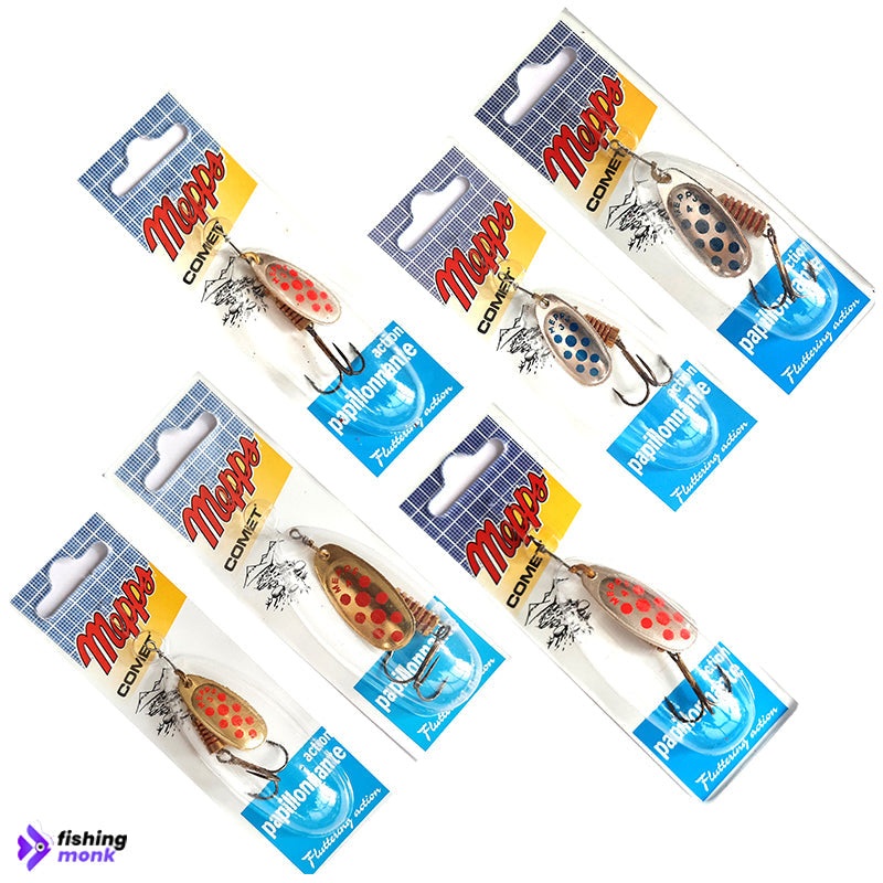 Mepps Comet Spinner Lure 2 Gold Blue Dots