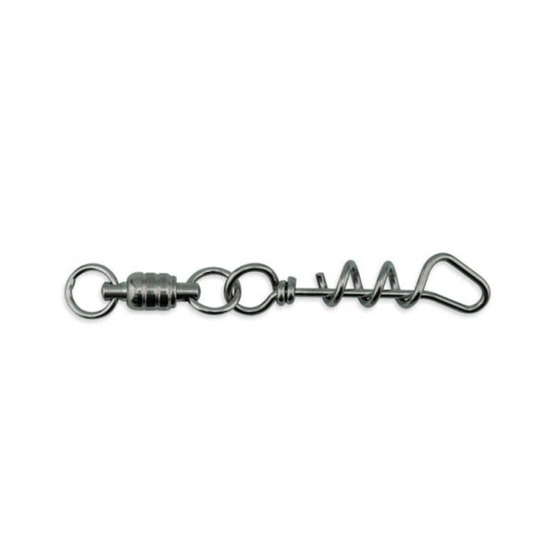 American Fishing Wire Stainless Steel Ball Bearing Dredge Swivel with Stainless Steel Corkscrew Snap 500lb