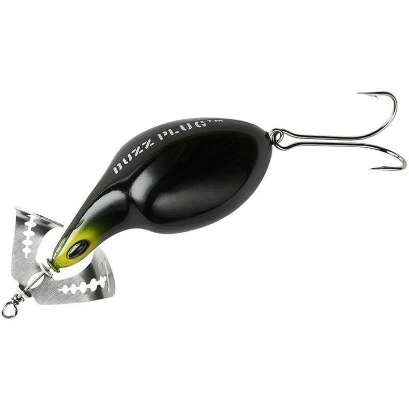 Arbogast Buzz Plug Topwater Prop Lure Black Junior – 2.375 inch – 5/8 oz