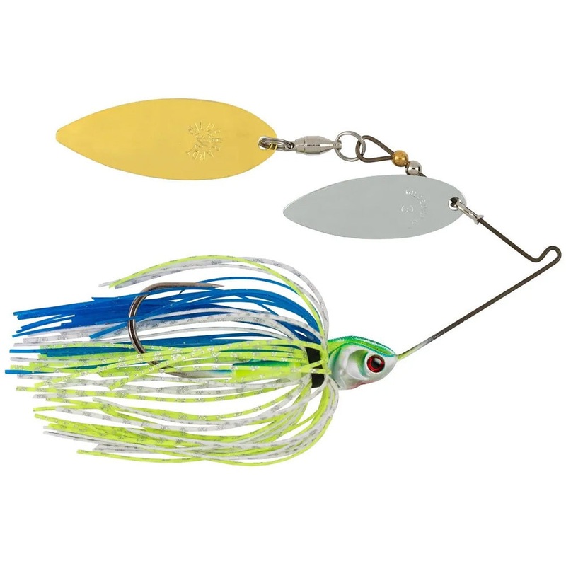 Booyah Covert Finesse Series Double Willow Spinnerbait – 3/8 oz 3/8 oz JC Special – Nickel Gold Blades