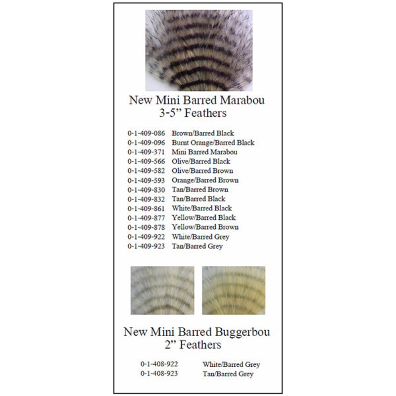 Montana Fly Company Mini Barred Marabou – 3”” – 5”” Tan/Barred Grey