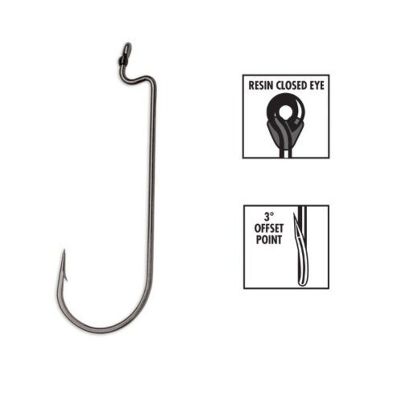 VMC WM Worm Hook Black Nickel 3/0