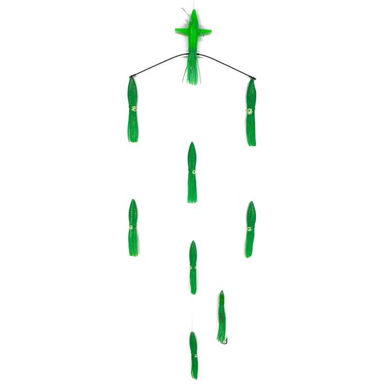 Sterling Tackle 18″ Tracker Bar – 9″ Bulb Squids Port Green