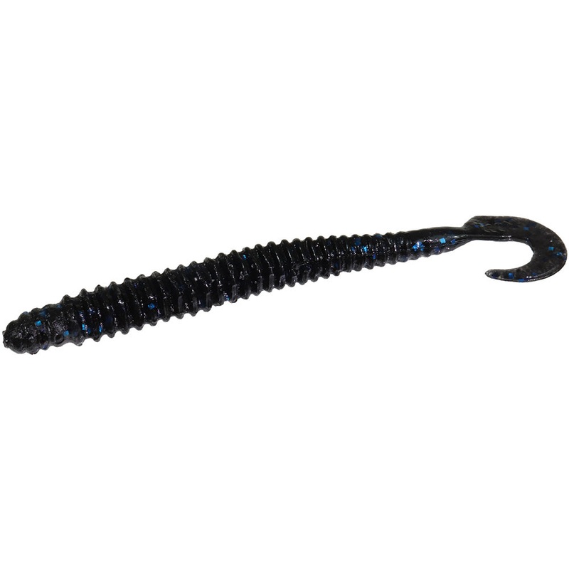 Zoom Dead Ringer Cut Tail Finesse Worm – 4 Inch Black Blue