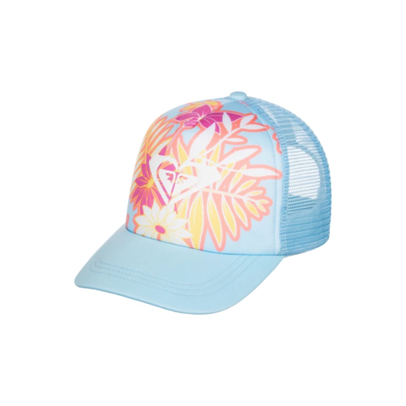 ROXY GIRL’S SWEET EMOTIONS TRUCKER HAT COOL BLUE ALL ALOHA