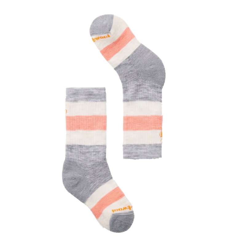 SMARTWOOL KIDS HIKE FULL CUSHION STRIPED CREW – WILD SALMON WILD SALMON SM