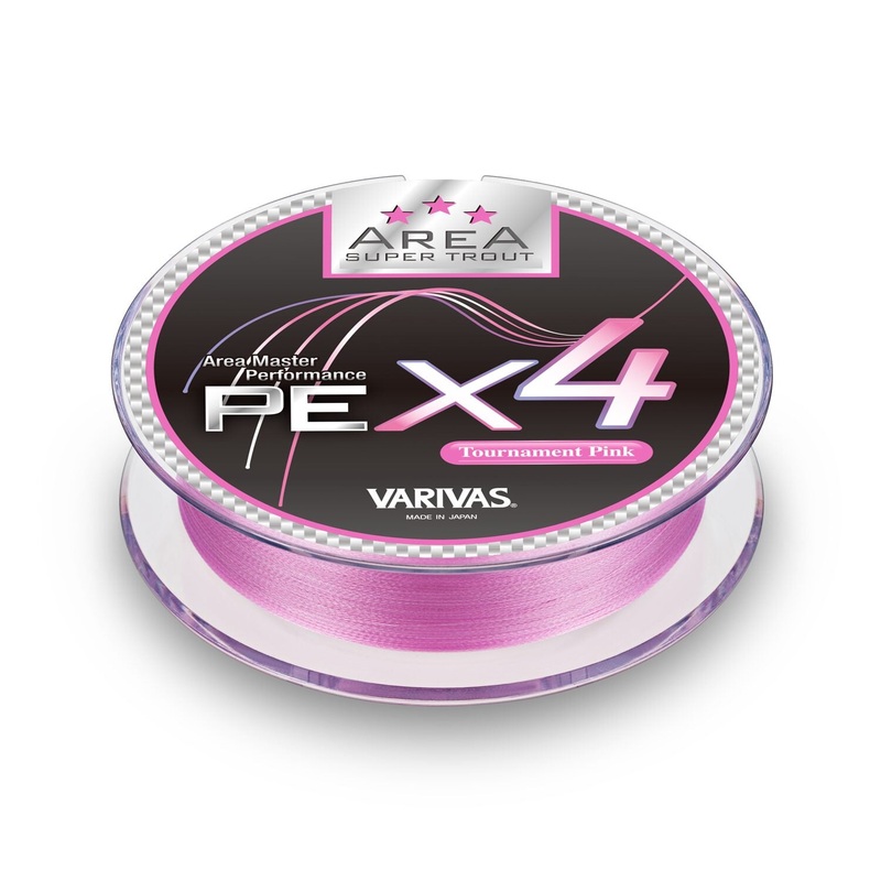 Varivas AREA Super Trout   PE x4 braid – Pink 0.175 – Max 5.5ib