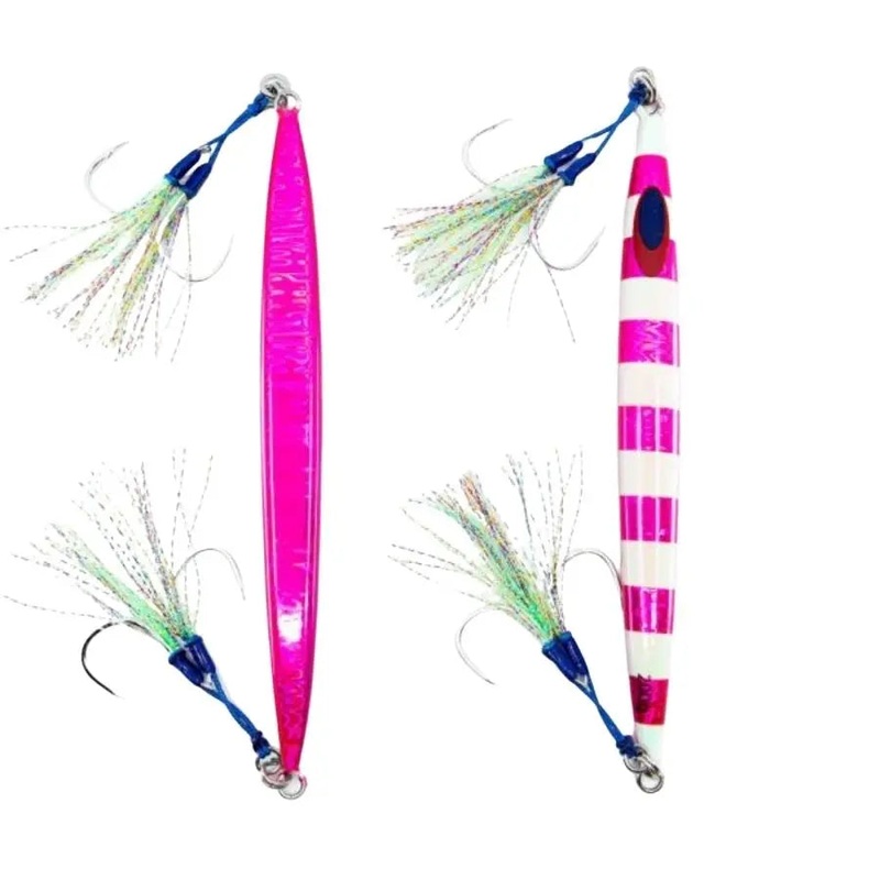 JIGS R US DESTROYER JRU116 SLOW PITCH JIG BLUE PINK GLOW 250G