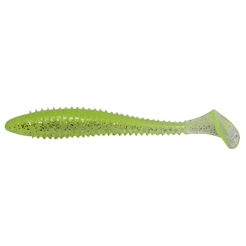 Kettle Creek Shads Soft Plastic Paddle Tail Swimbait (4″-5″, Assorted Colors) Chartreuse 5″