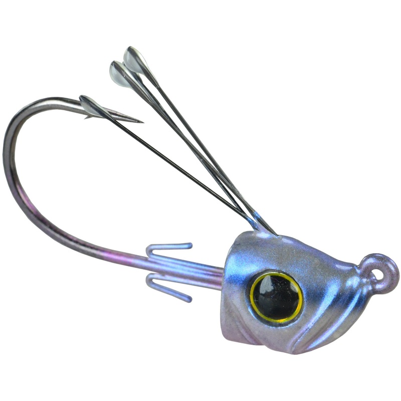 Picasso Weedless Smart Mouth Plus Fish Head Jigs Blue/Red Pearl 1/8 oz – 2/0 Hook – 3 pack