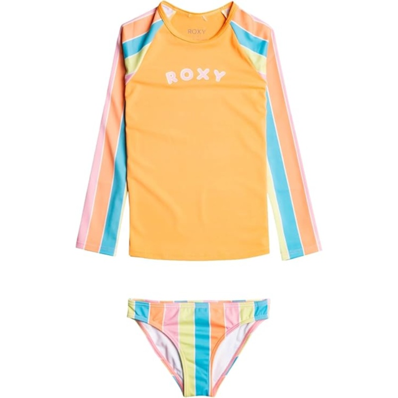 ROXY GIRL’S COLORS OF THE SUN L/S LYCRA SET BACHELOR BUTTON RAINBOW RAYS 2