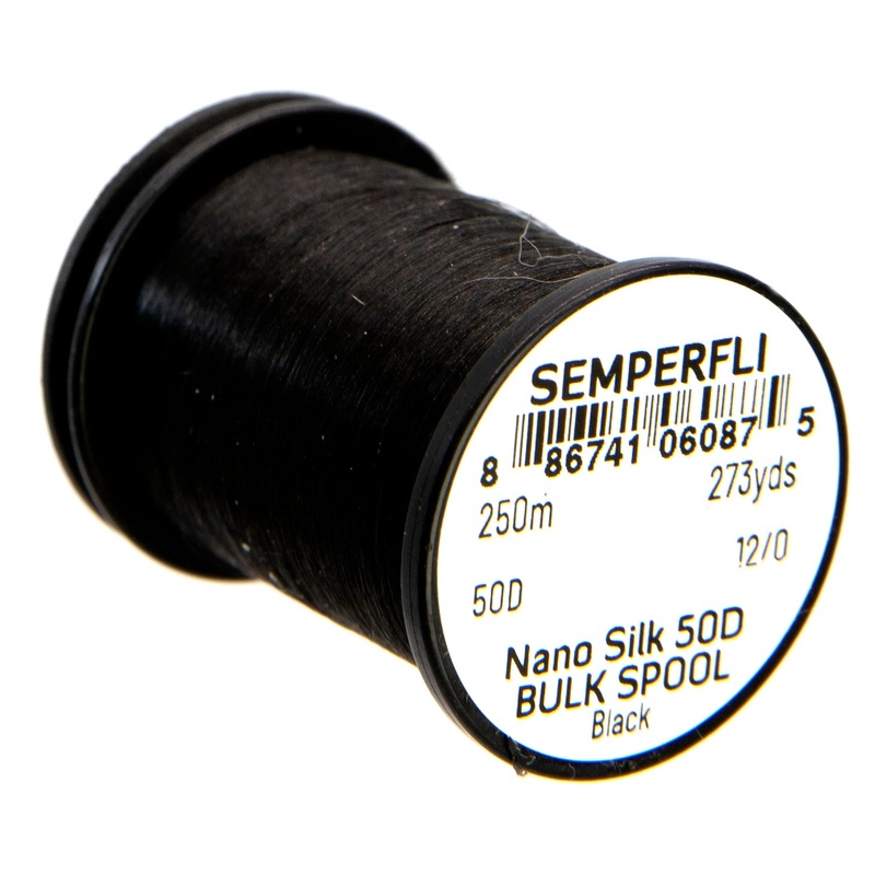 SemperFli Nano Silk 50D 12/0 Bulk 250m Spool Black