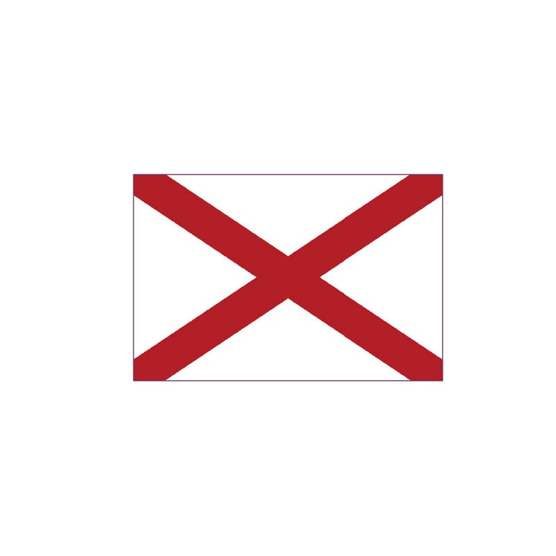US State Flag Rod Decals Alabama