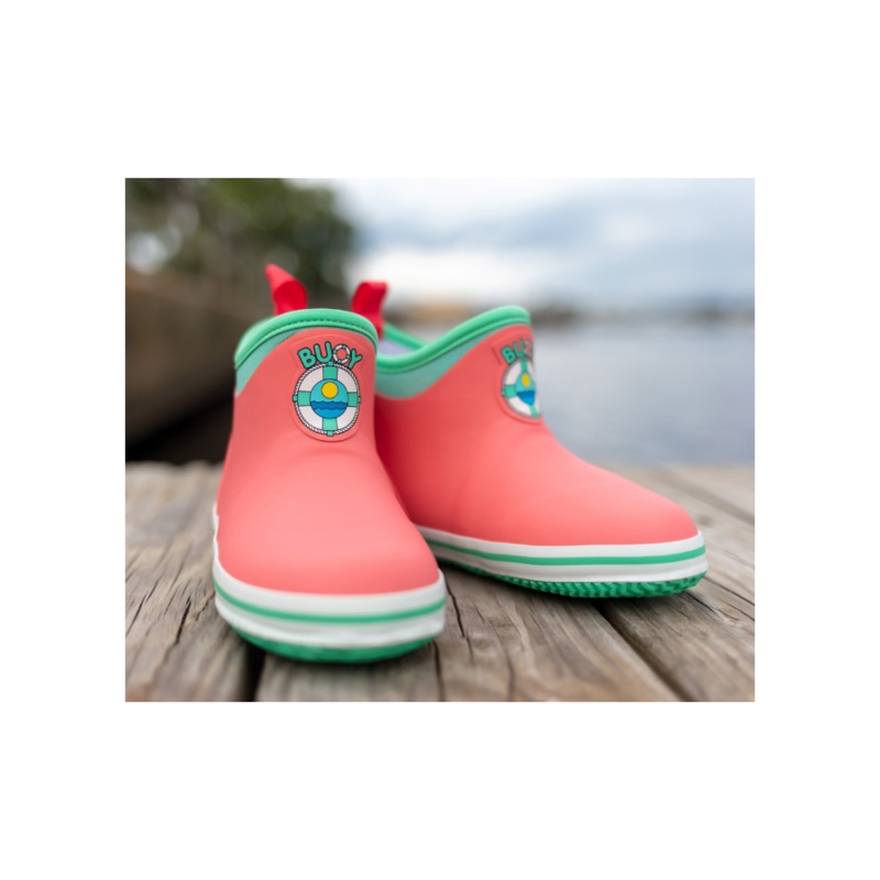 BUOY BOOTS KIDS ANKLE BOOTS CORAL / SEAFOAM 12K